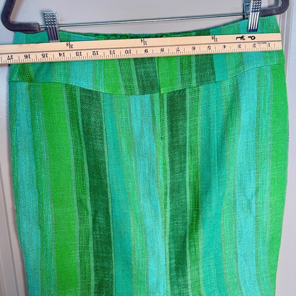 Anthropologie Eva Franco Green Ombre Stripe Classic Pencil Skirt Size 12 - Picture 6 of 9